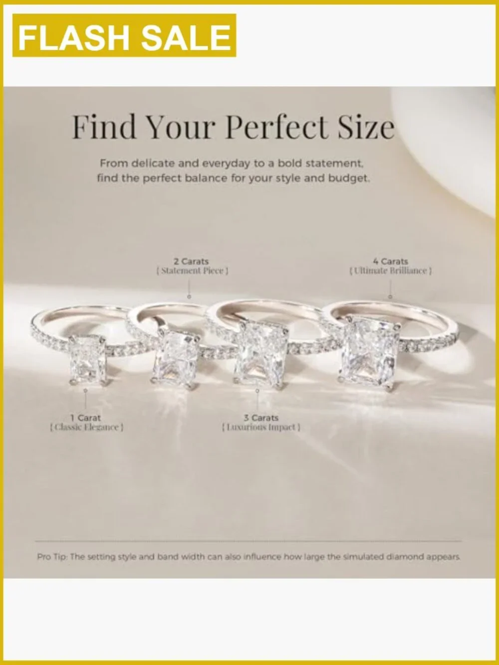 925 Sterling Silver Radiant Cut CZ Engagement Ring Size 11